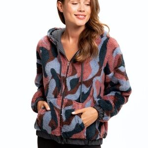 Colorful Sherpa Zip-Up Hoodie